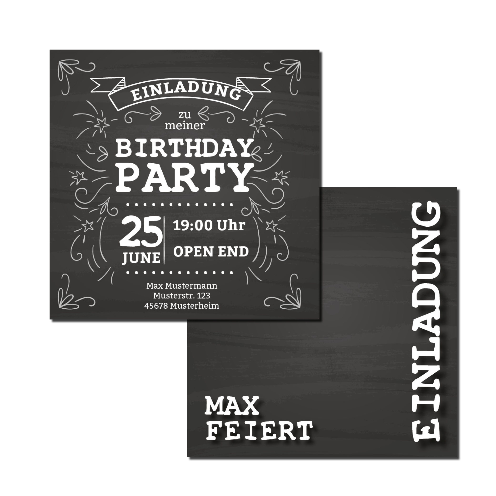 Einladung Einladungskarte Geburtstag Vintage Schwarz Weiss Traditionelle Einladungen Geburtstag Wirmachendeinekarte