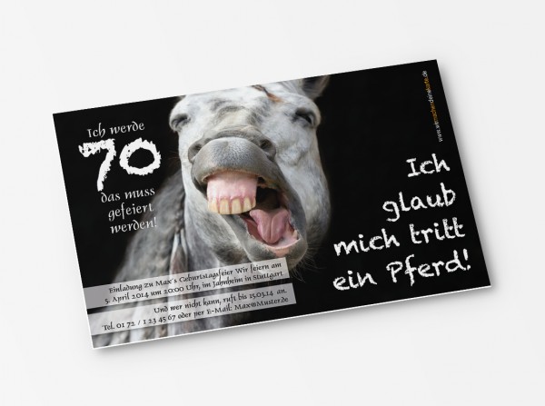 Geburtstag Einladungskarten - 70. Geburtstag Pferd