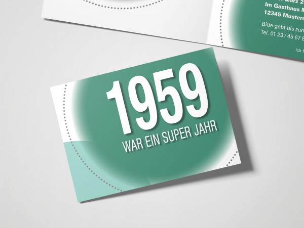 Geburtstag Einladungskarten - 60. Geburtstag Super Jahr Grün