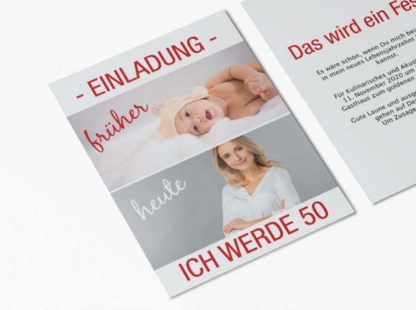 Einladungskarten 50. Geburtstag von früher bis heute