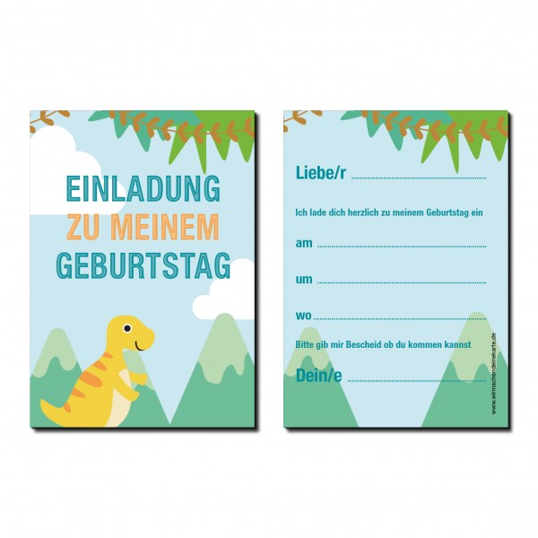 Einladung Einladungskarte Kindergeburtstag Dino