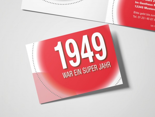 Geburtstag Einladungskarten - 70. Geburtstag Super Jahr Rot