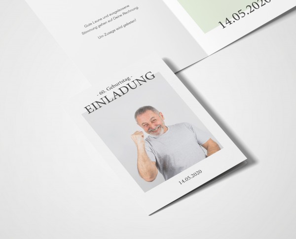 Einladungskarten 60. Geburtstag Dezent