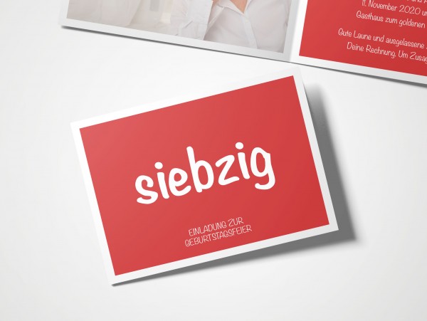 Einladungskarten 70. Geburtstag Quadrat