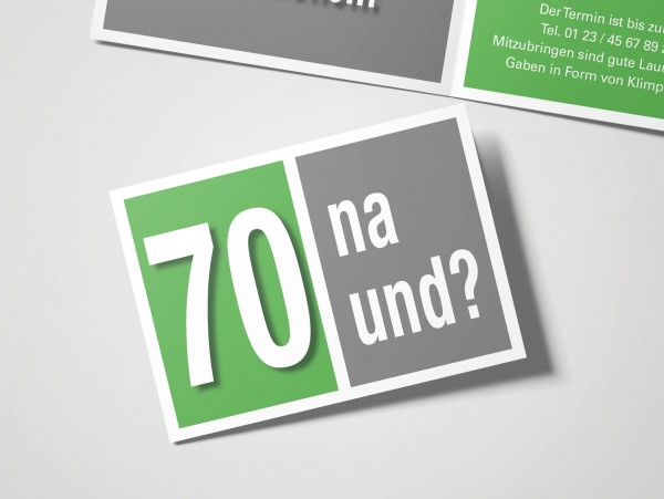 Geburtstag Einladungskarten - 70. Geburtstag Na und? Grün